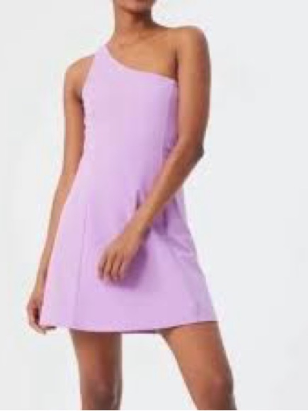 Outdoor Voices Lavender One-Shoulder Mini Dress